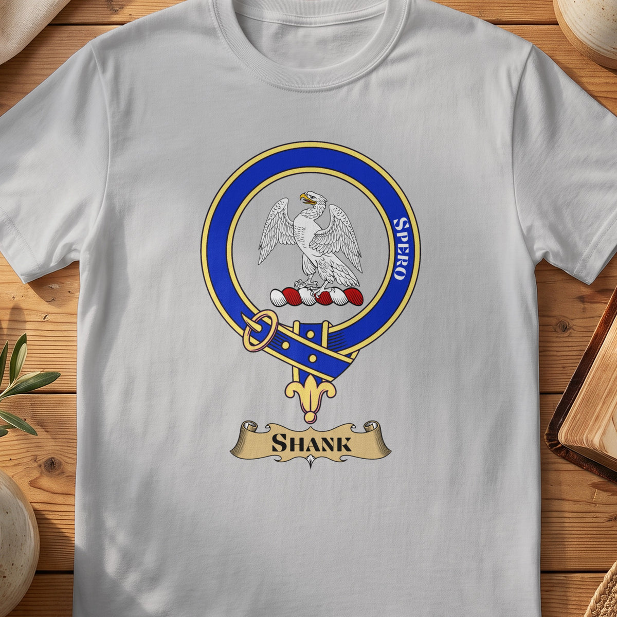 Shank Scottish clan crest T-shirt in Sport Grey