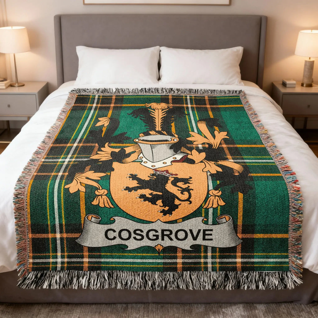 Cosgrove Crest Green Tartan Throw Blanket product type