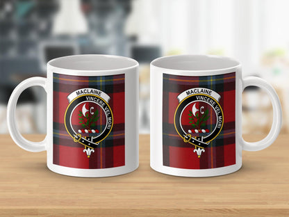 Traditional MacLaine Tartan Plaid Crest Emblem Mug - Living Stone Gifts