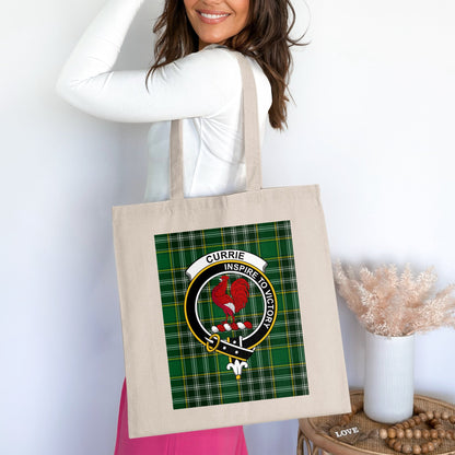 Currie Clan Crest Inspire To Victory Tartan Tote Bag - Living Stone Gifts