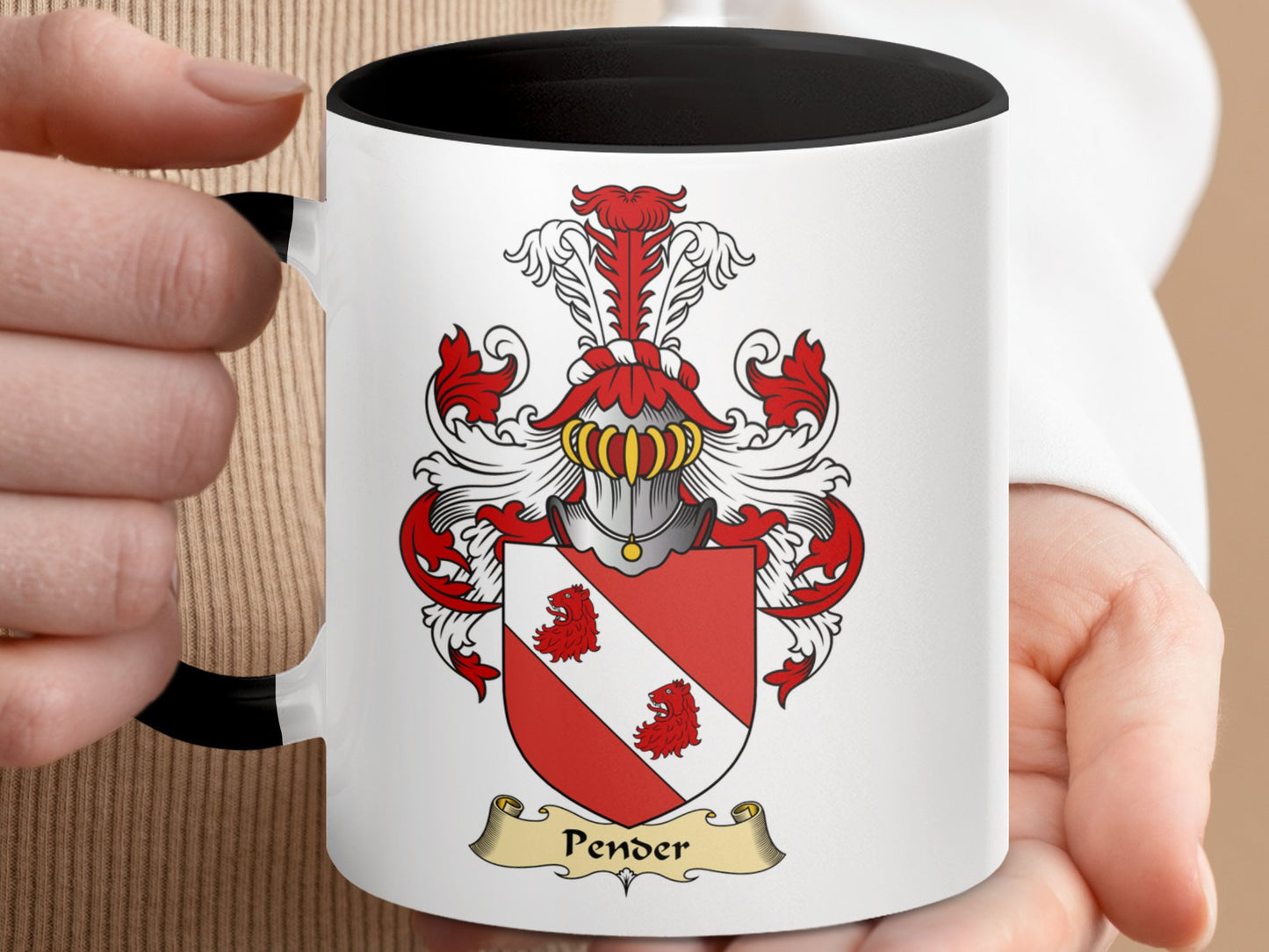 Classic Scottish Clan Surname Pender Coat of Arms Mug - Living Stone Gifts