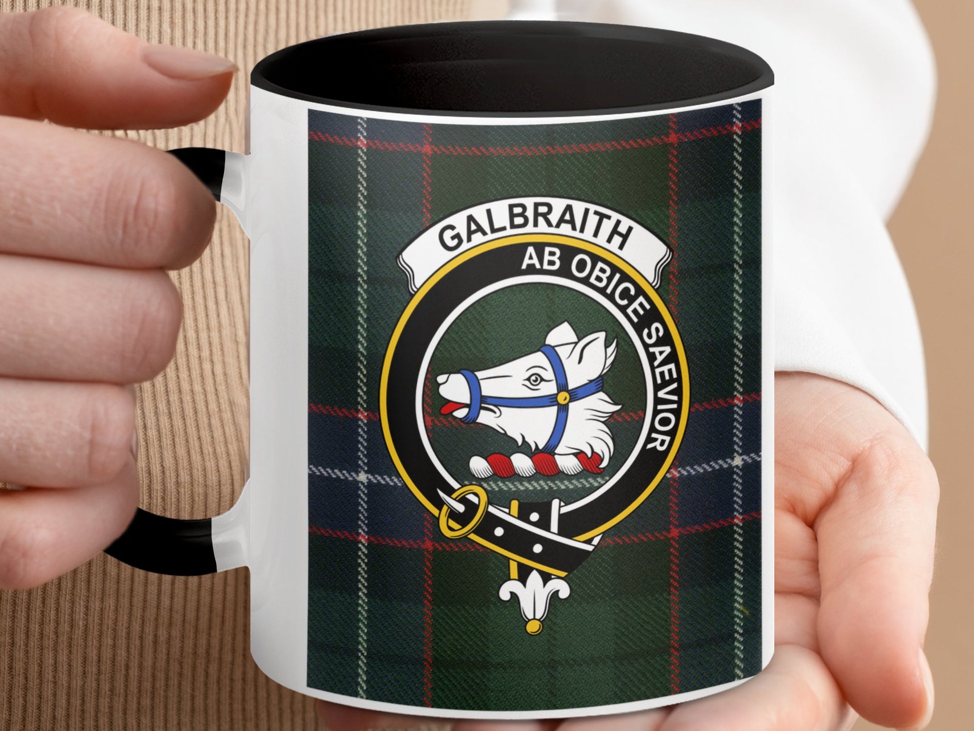 Clan Galbraith Scottish Tartan Crest Mug - Living Stone Gifts