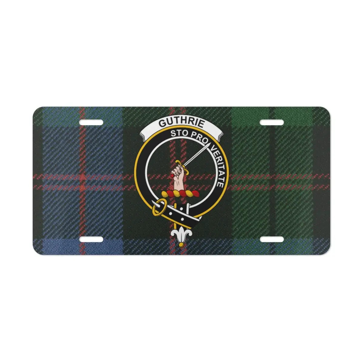 Clan Guthrie Tartan Pattern Decorative License Plate product type