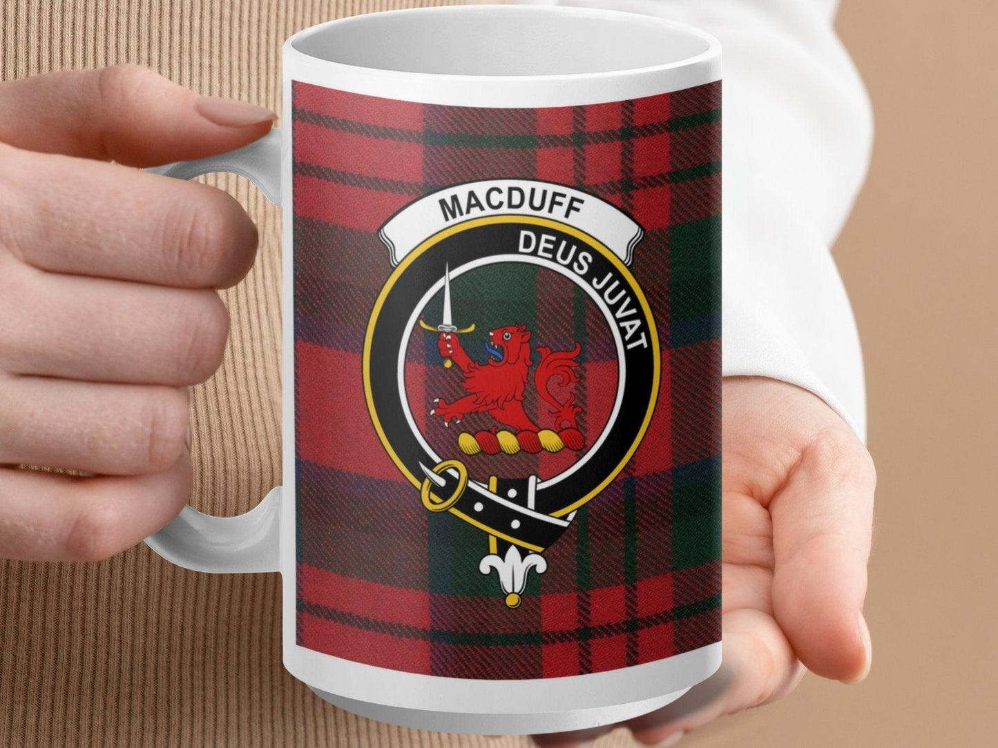 Scottish MacDuff Clan Crest Tartan Plaid Design Mug - Living Stone Gifts