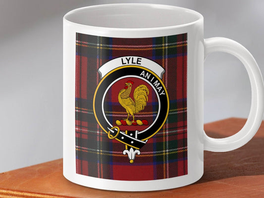 Lyle An I May Crest on Plaid Design Mug product
