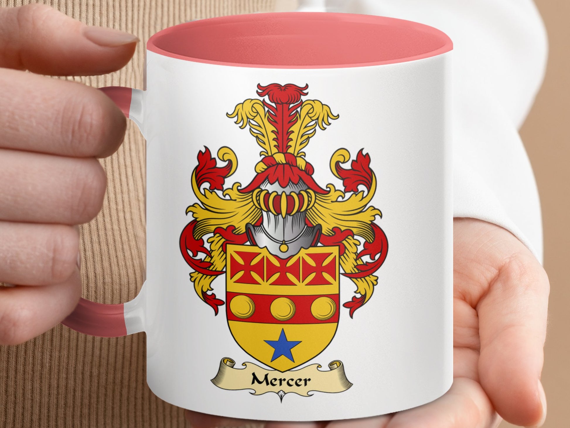 Handsome Mercer Scottish Clan Surname Coat of Arms Mug - Living Stone Gifts