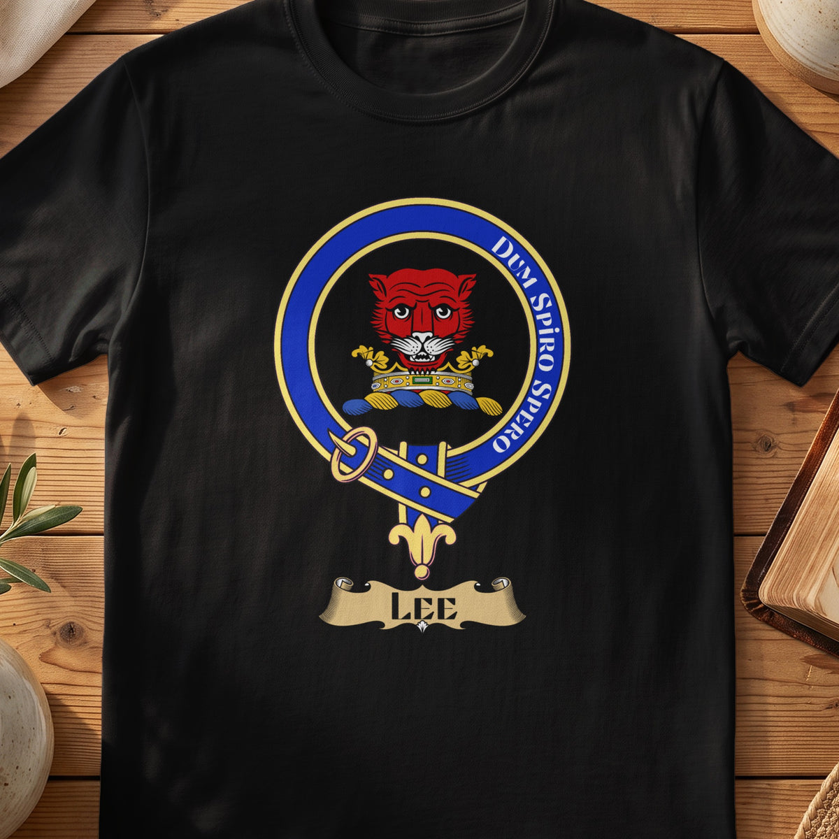 Lee Scottish clan crest T-shirt in black