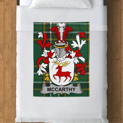 McCarthy Surname Irish Tartan Throw Blanket - Living Stone Gifts