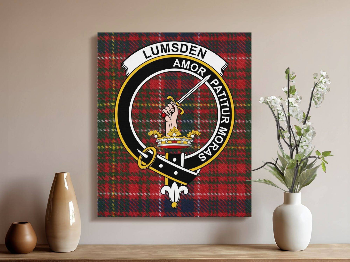 Lumsden Amor Patitur Moras Crest Canvas - Celtic Ancestry Gifts