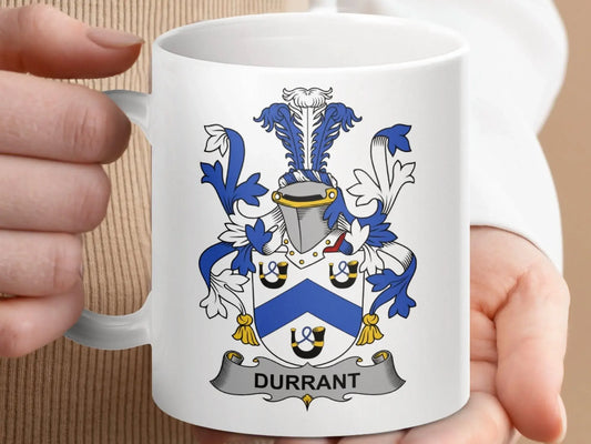 Durrant Surname Irish Family Crest Mug - Celtic Ancestry Gifts