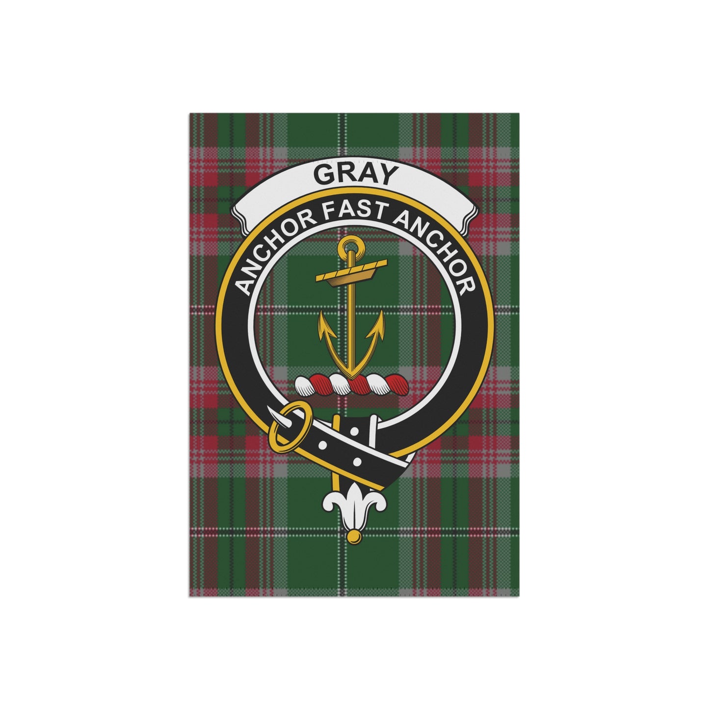 Gray Clan Scottish Tartan Crest Garden Flag