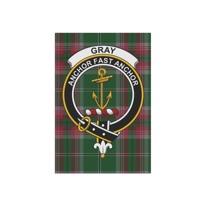 Gray Clan Scottish Tartan Crest Garden Flag