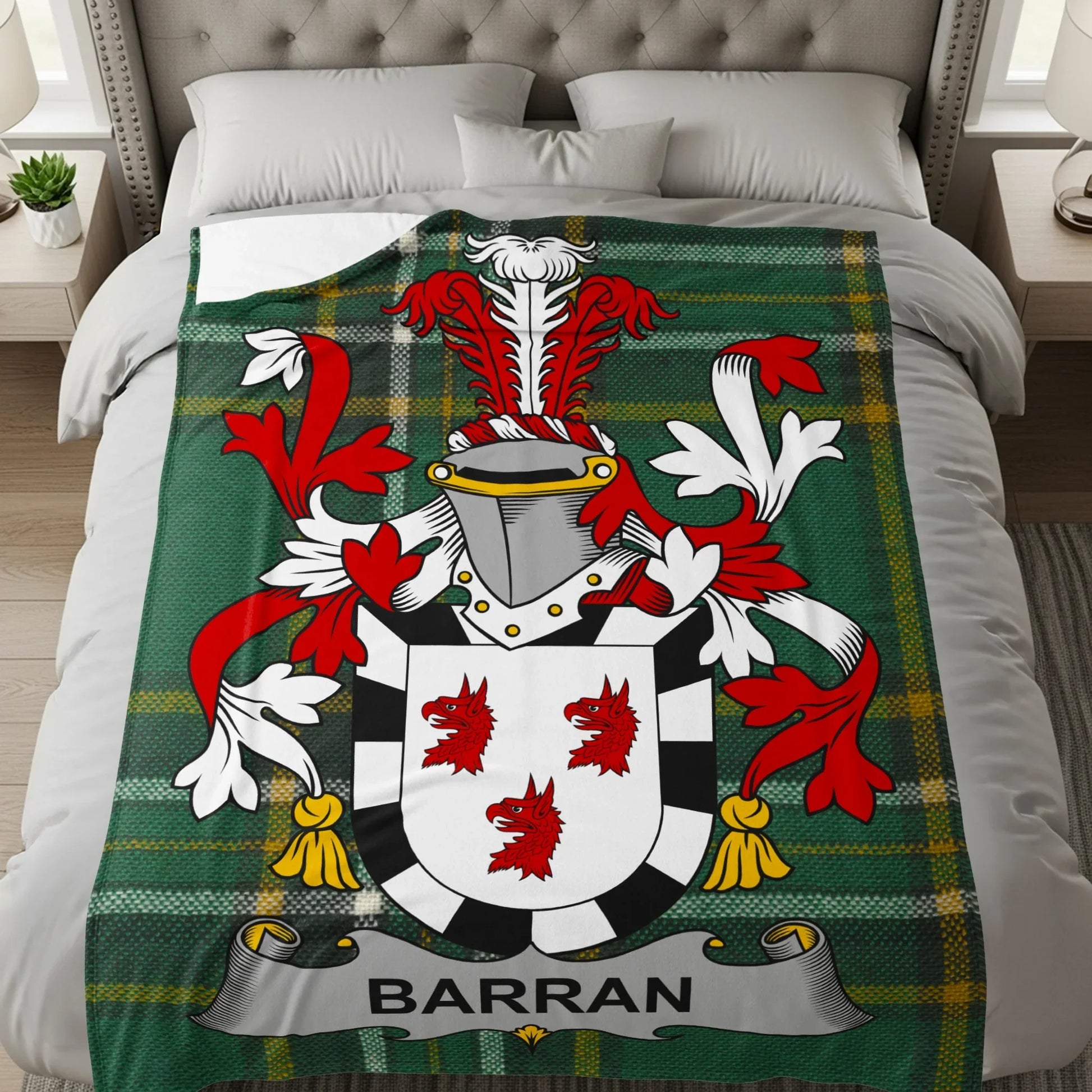 Barran Family Crest Printed Blanket product type