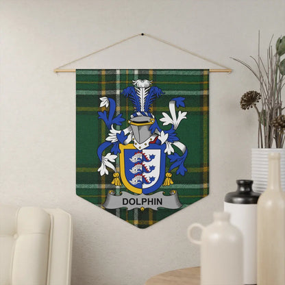 Custom Family Crest Plaid Wall Hanging Banner product
