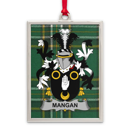 Mangan Family Crest Plaid Green Holiday Decoration product