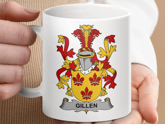 Gillen Surname Irish Family Crest Mug - Celtic Ancestry Gifts