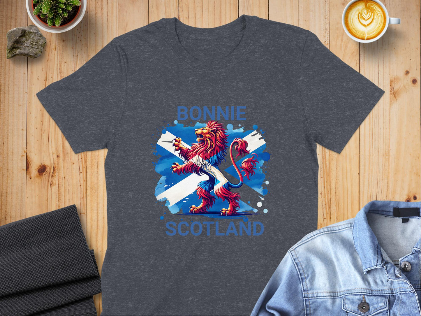 Bonnie Scotland Lion Vibrant Graphic Print T-Shirt - Living Stone Gifts