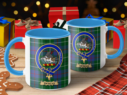 Duncan Scottish Clan Tartan Crest Patterned Mug - Living Stone Gifts