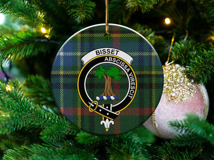 Bisset Tartan Crest Christmas Tree Hanging Ornament product
