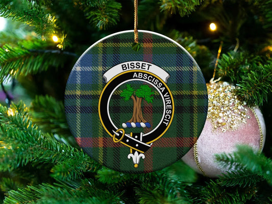 Bisset Tartan Crest Christmas Tree Hanging Ornament product