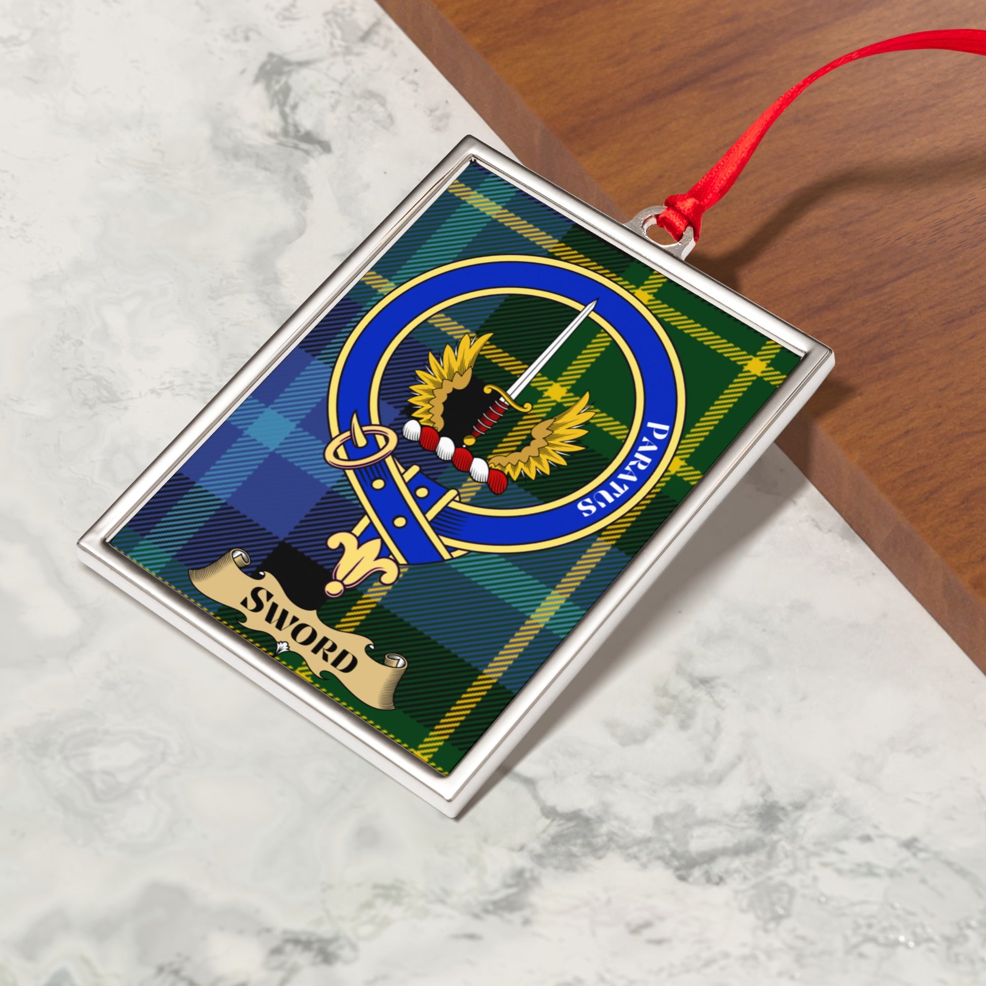 Clan Crest Tartan Sword Design Rectangular Ornament product