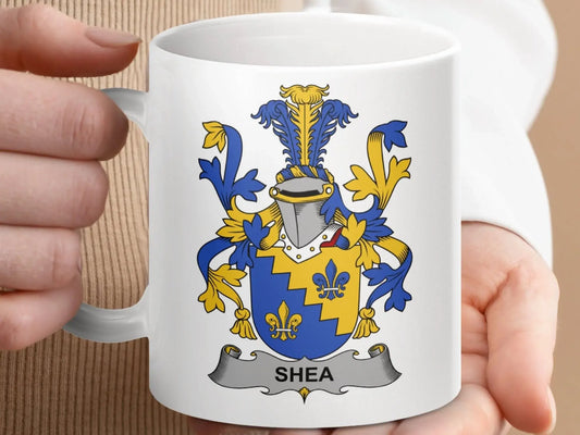 Shea Surname Irish Family Crest Mug - Celtic Ancestry Gifts