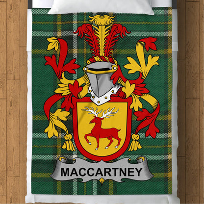 MacCartney Surname Irish Tartan Throw Blanket - Living Stone Gifts