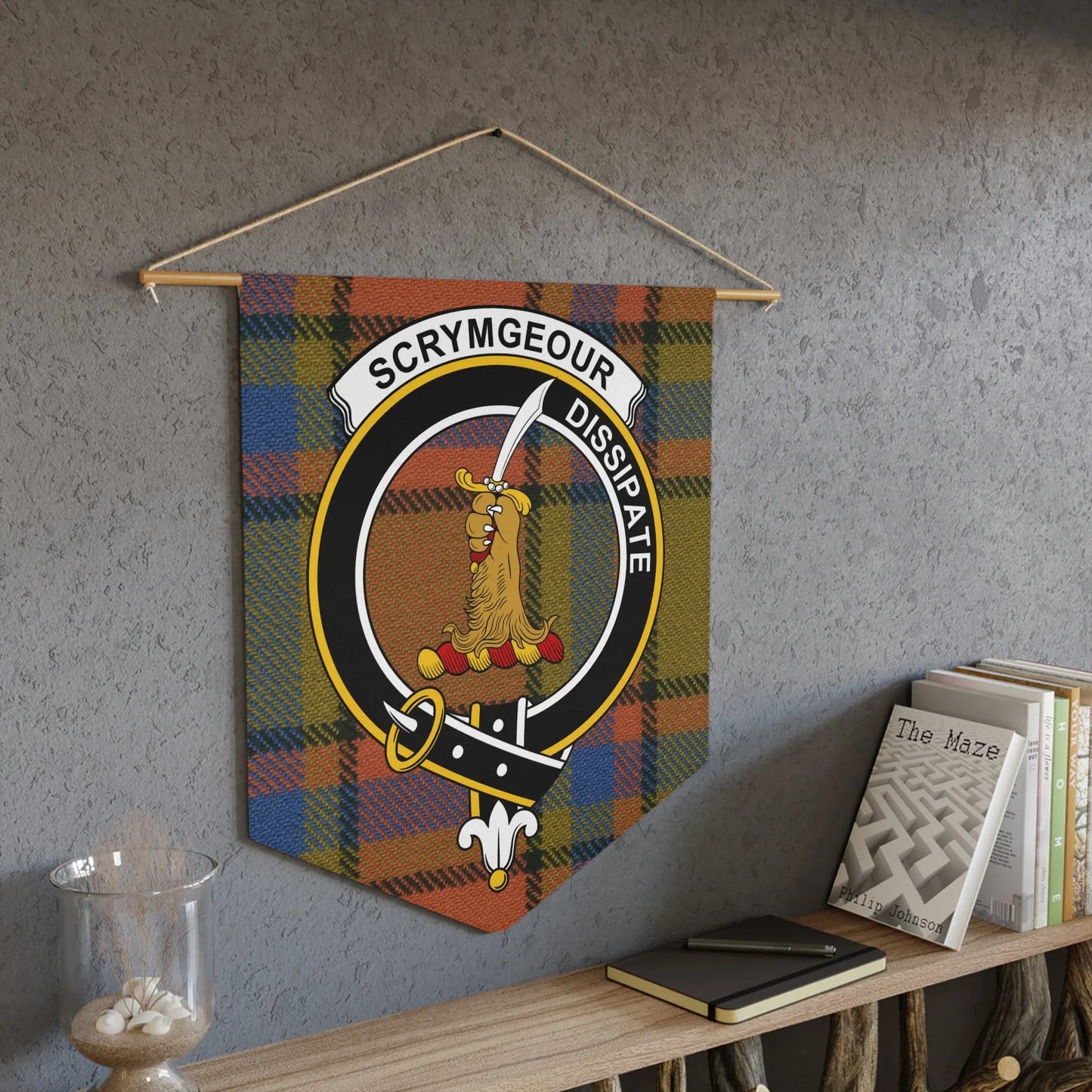 Scrymgeour Dissipate Crest Plaid Pattern Wall Art product