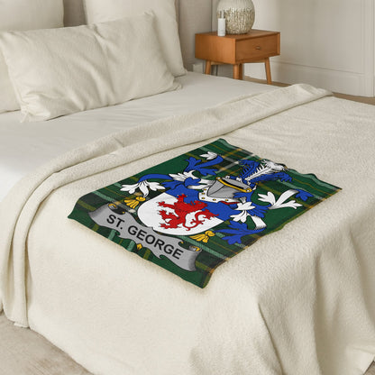 St George Surname Irish Tartan Throw Blanket - Living Stone Gifts