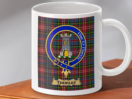 Thorlby Clan Crest Plaid Pattern Ceramic Mug product