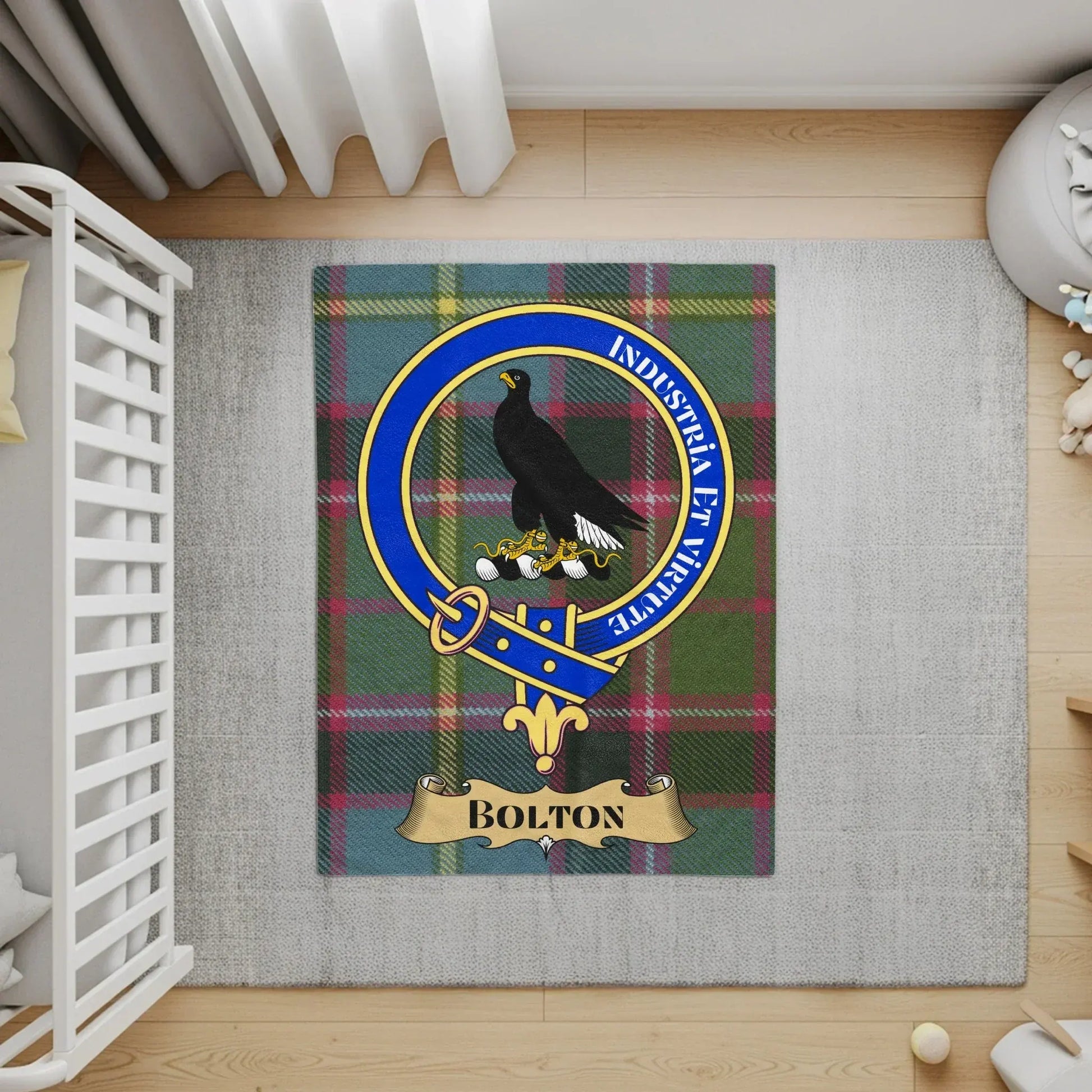 Bolton Tartan Crest Patterned Rug Home Decor product type