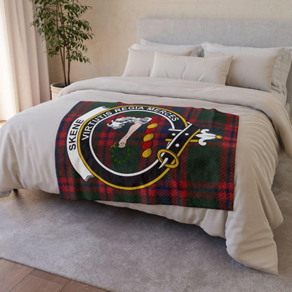 Skene Clan Tartan Blanket – Scottish Crest Throw