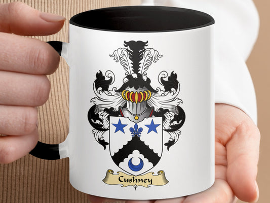 Cushney Scottish Clan Coat of Arms Accent Coffee Mug - Living Stone Gifts