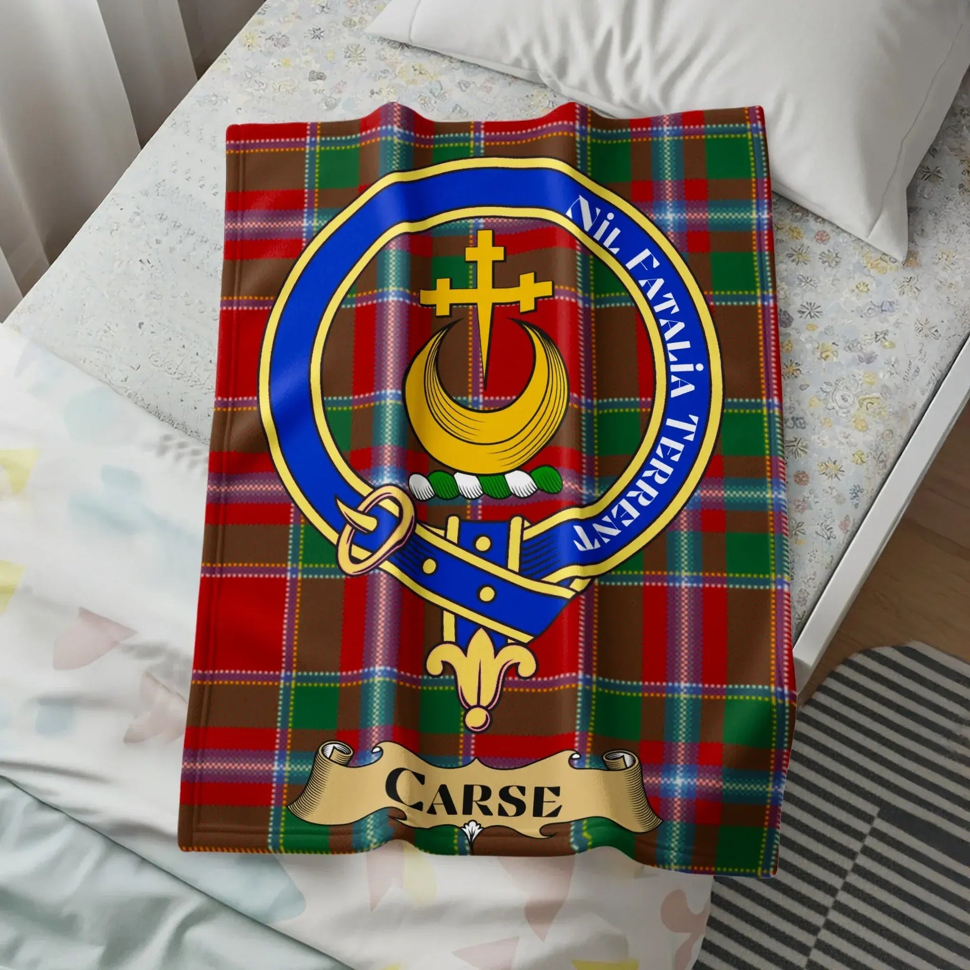 Carse Clan Emblem Tartan Design Throw Blanket product