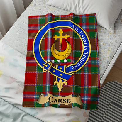 Carse Clan Emblem Tartan Design Throw Blanket product