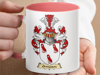 Stylish Ormeston Scottish Clan Coat of Arms Mug - Living Stone Gifts