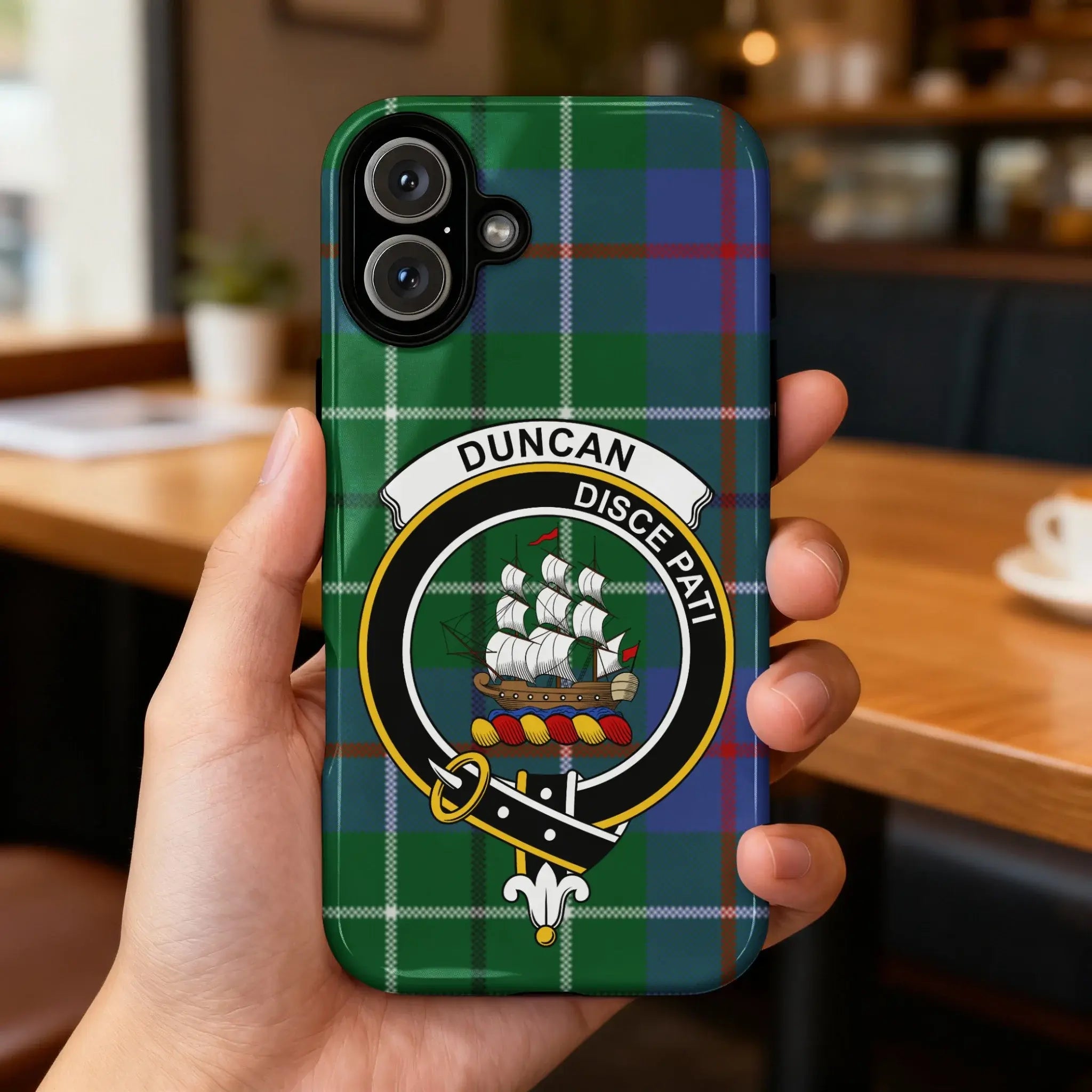Duncan Clan Tartan Crest Design Phone Case