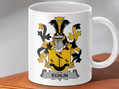 Echlin Surname Irish Family Crest Mug - Celtic Ancestry Gifts