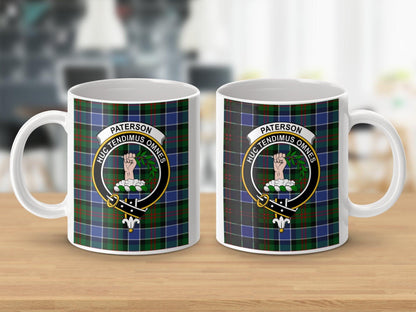 Paterson Clan Tartan Crest Huc Tendimus Omnes Mug - Living Stone Gifts