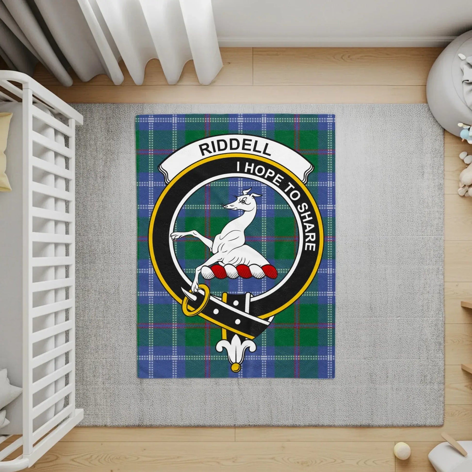 Riddell I Hope To Share Blue and Green Plaid Mat product