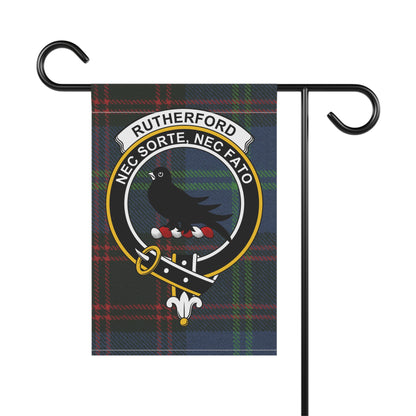 Rutherford Clan Scottish Tartan Crest Garden Flag