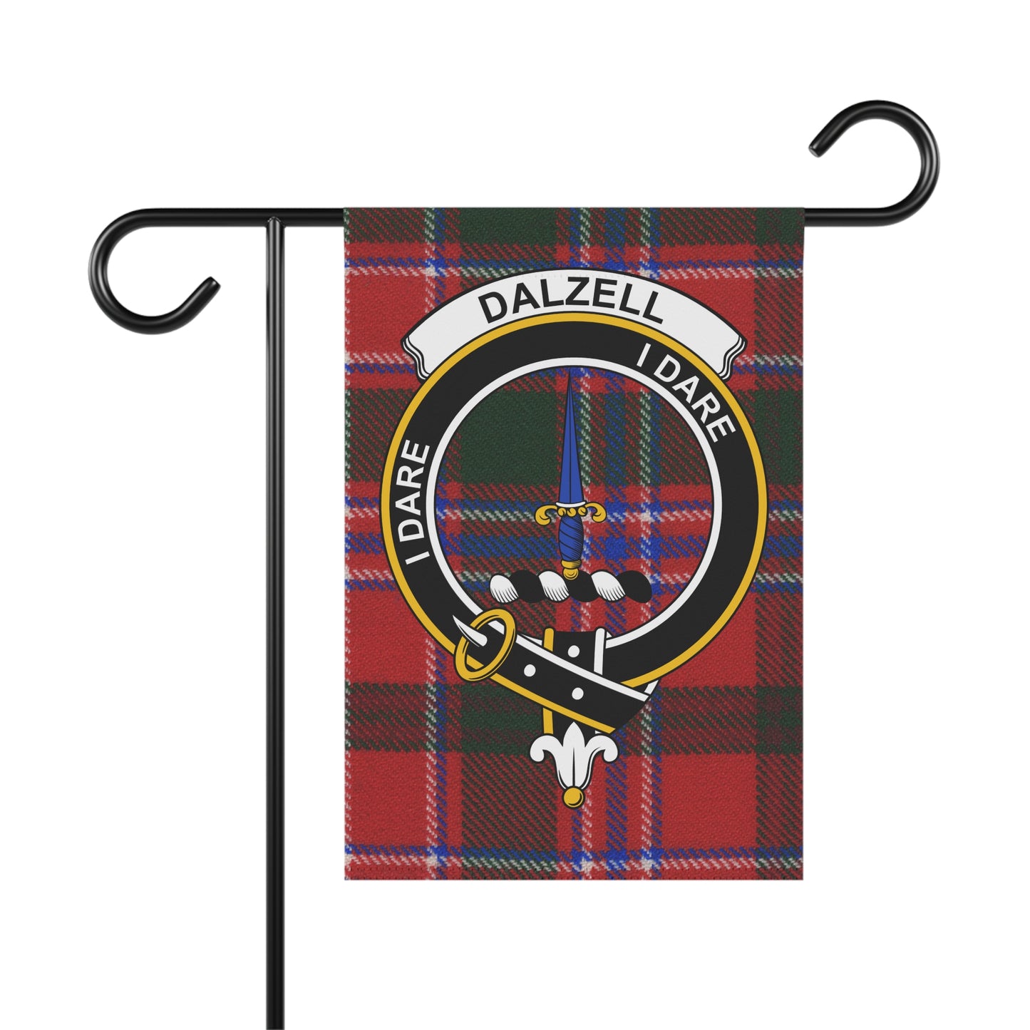 Dalzell Clan Scottish Tartan Crest Garden Flag