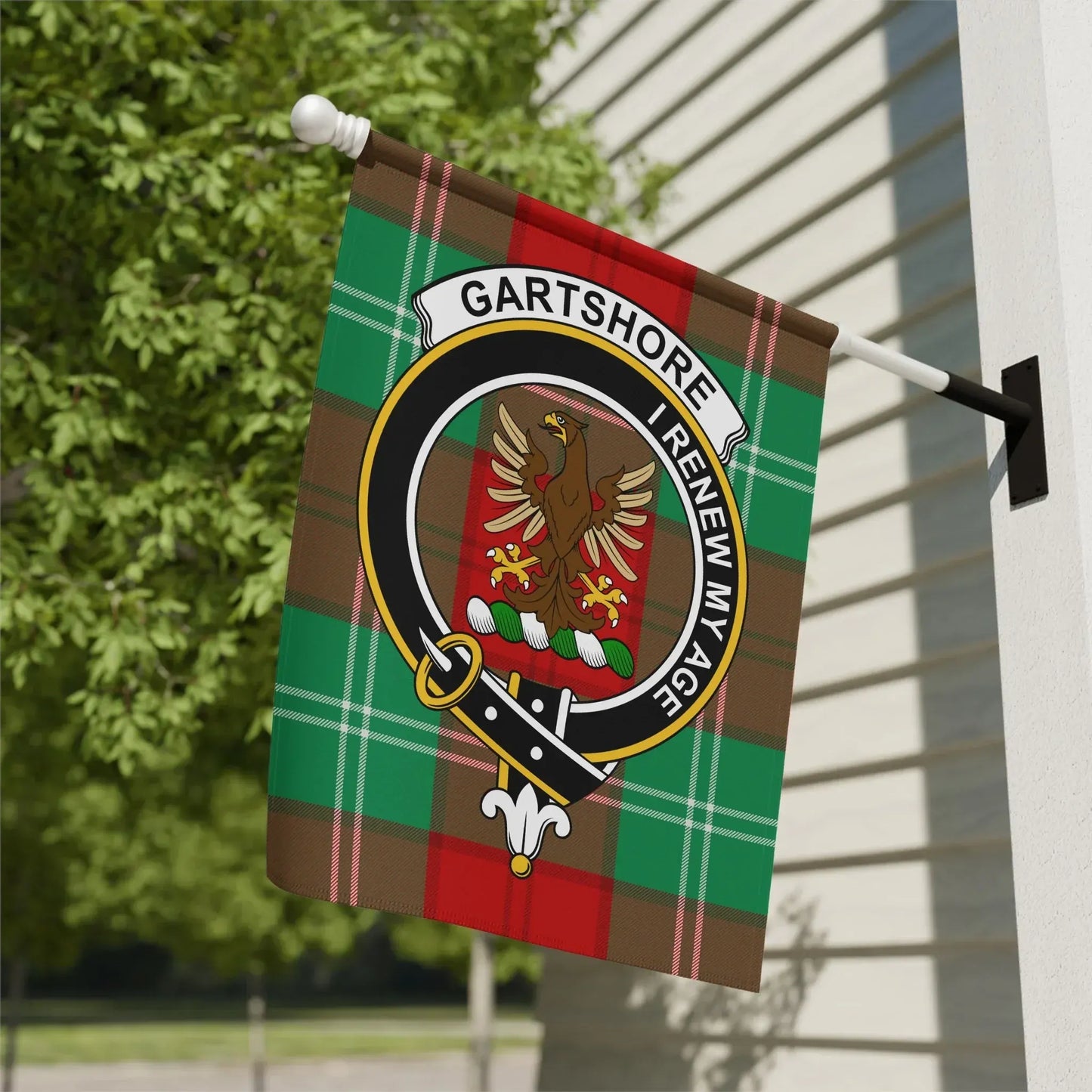 Gartshore Tartan Crest Flag Garden Decor product
