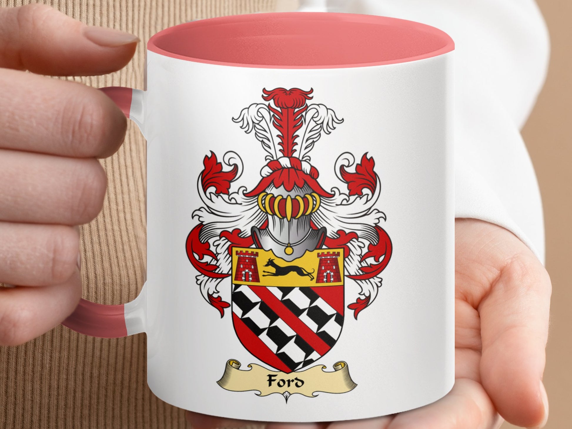 Clan Ford Scottish coat of arms accent coffee Mug - Living Stone Gifts