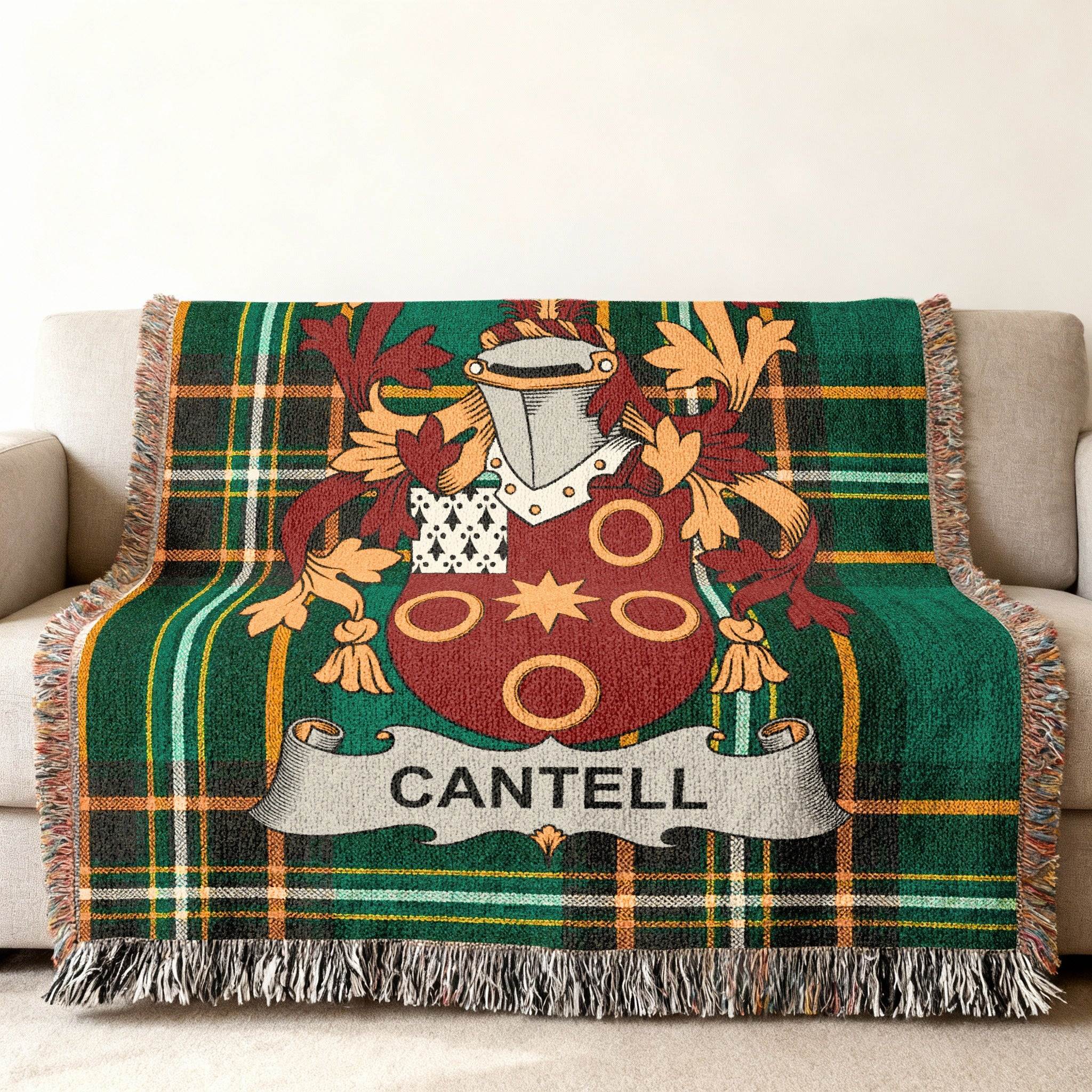 Cantell Family Crest Tartan Pattern Blanket product type