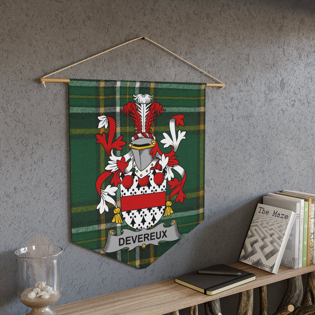 Devereux Family Crest Tartan Wall Hanging product