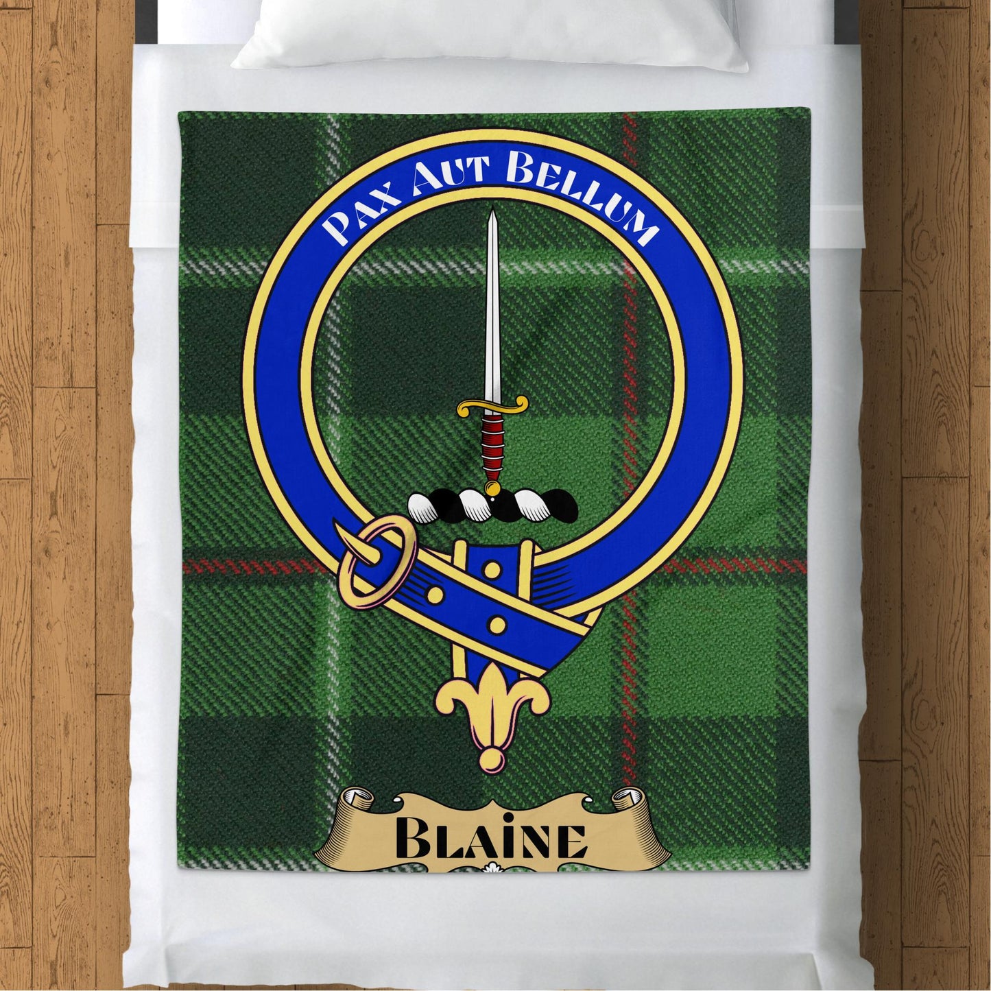 Blaine Crest Pax Aut Bellum Scottish Tartan Throw Blanket - Living Stone Gifts