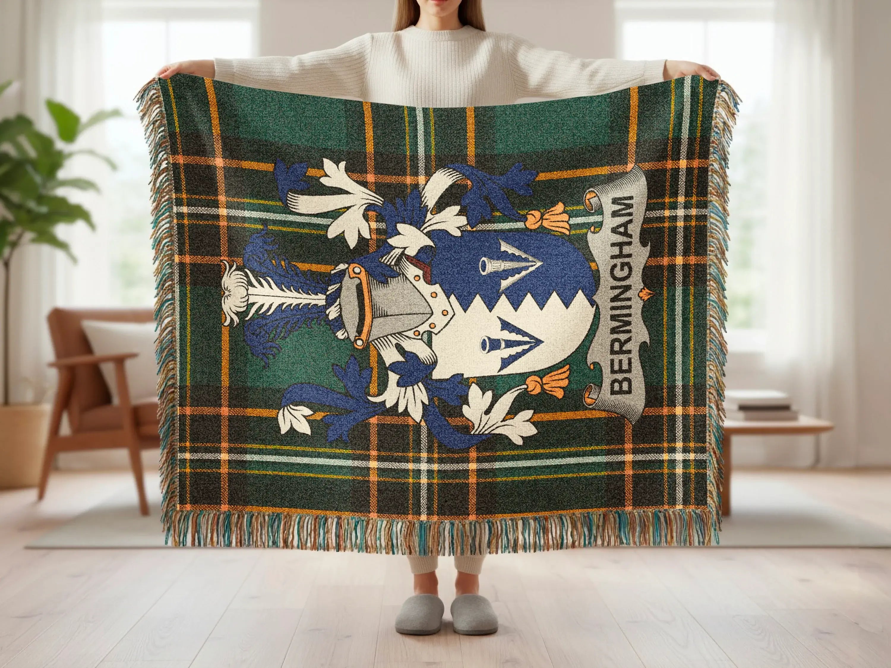 Bermingham Tartan Plaid Family Crest Design Blanket product type