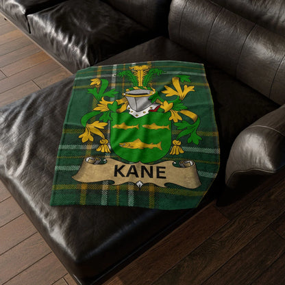 Kane Surname Irish Coat Of Arms Tartan Blanket