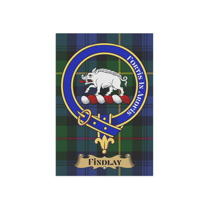 Findlay Clan Scottish Tartan Crest Garden Flag